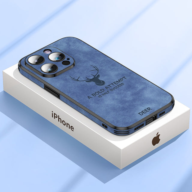 Luxury Deer Leather Compatible with iPhone Case