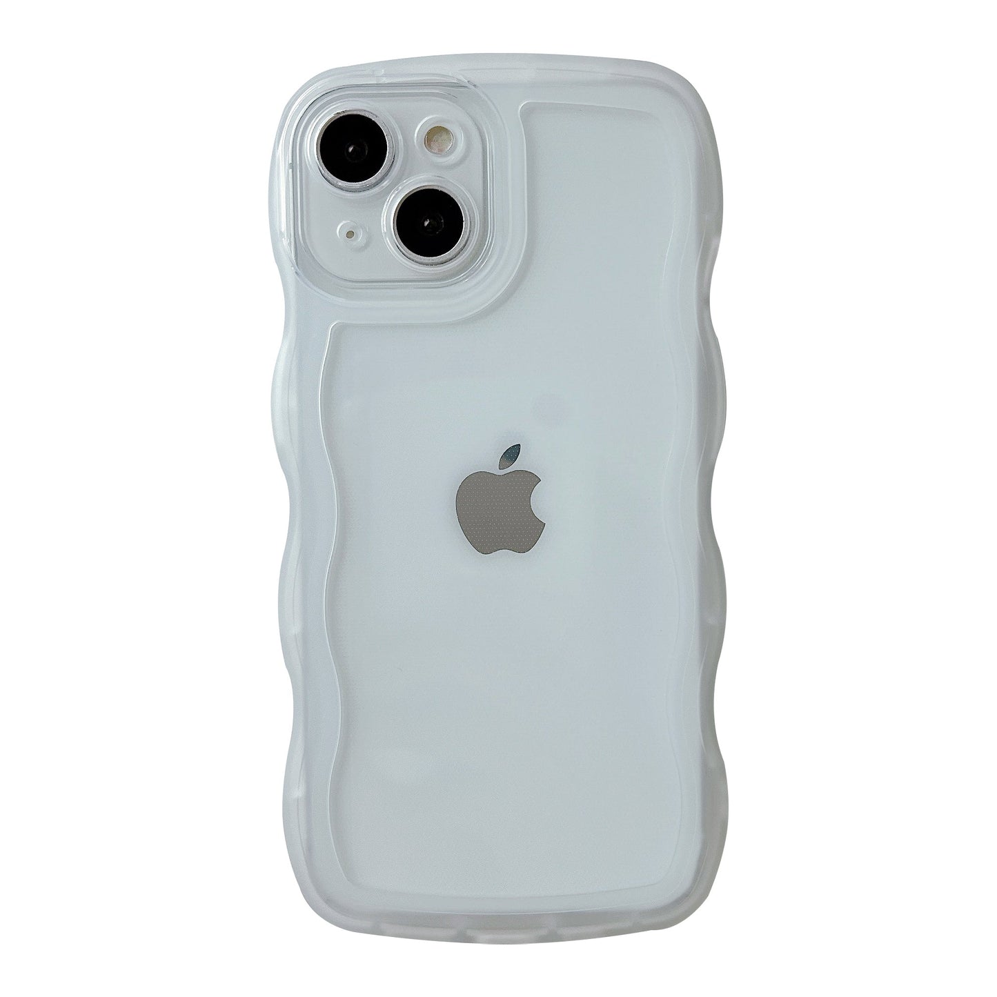 Curly Wave Frame Clear Soft Compatible with iPhone Case