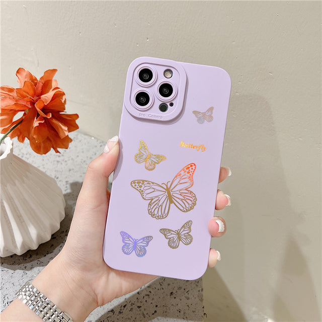 Laser Colorful Butterfly Compatible with iPhone Case