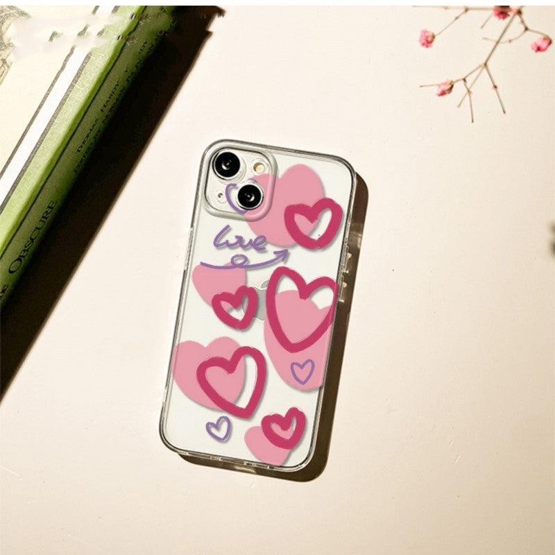 Cute Love Heart Compatible with iPhone Case
