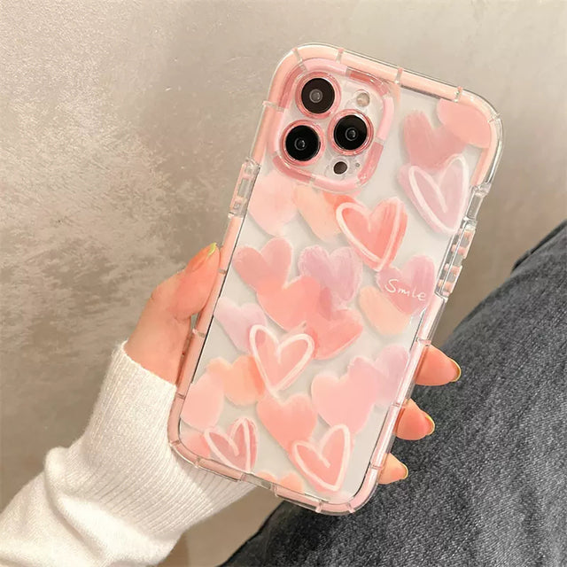 Cute Love Heart Compatible with iPhone Case