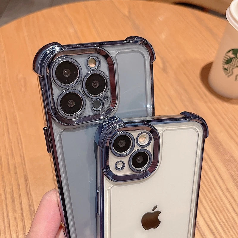 Plating Shockproof Airbag Transparent Compatible with iPhone Case