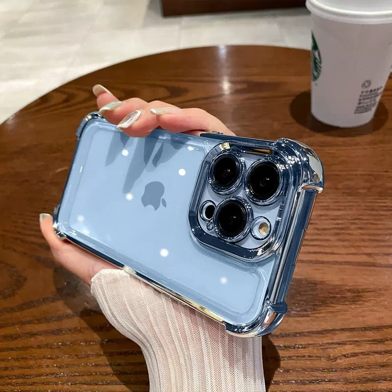 Plating Shockproof Airbag Transparent Compatible with iPhone Case