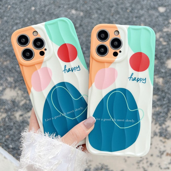 Geometric Contrast Color Compatible with iPhone Case