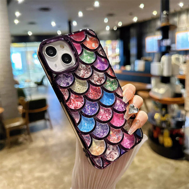 Luxury Glitter Mermaid Fish Scale Pattern Compatible with iPhone Case