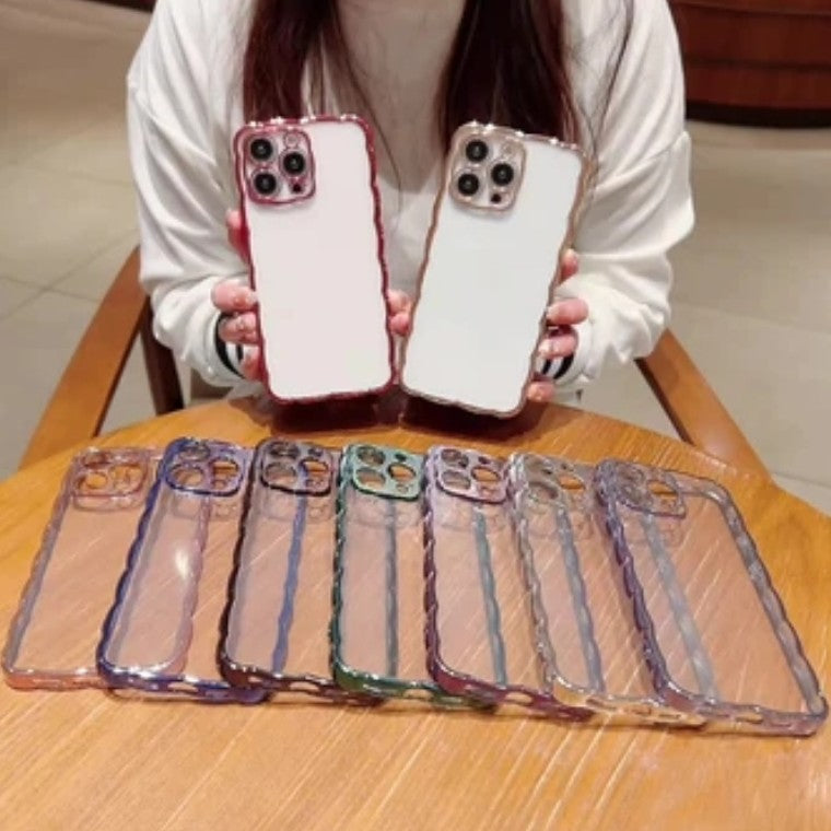 Curly Wave Frame Plating Compatible with iPhone Case