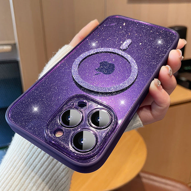 Glitter Clear Bling for Magsafe Magnetic Wireless Charging iPhone Case