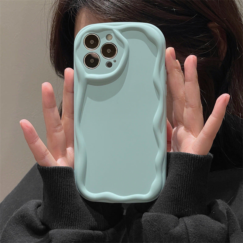 Curly Wavy Frame Candy Color Compatible with iPhone Case