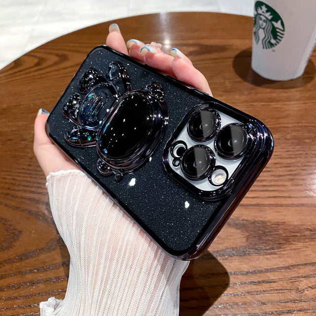 Astronaut Fold Stand Holder Glitter Plating Compatible with iPhone Case