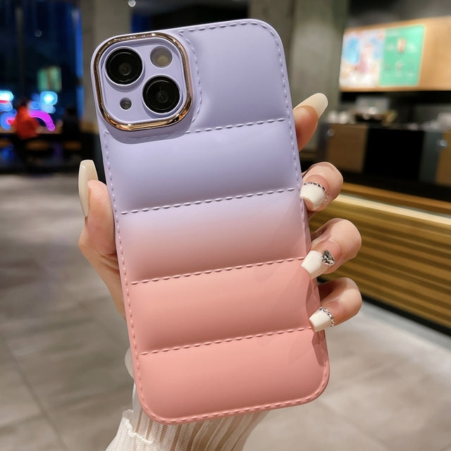 Gradient Color Down Jacket Compatible with iPhone Case