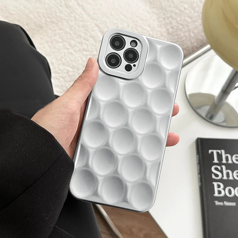 Fashion 3D Honeycomb Pattern Soft Silicone Shockproof Compatible with iPhone Case