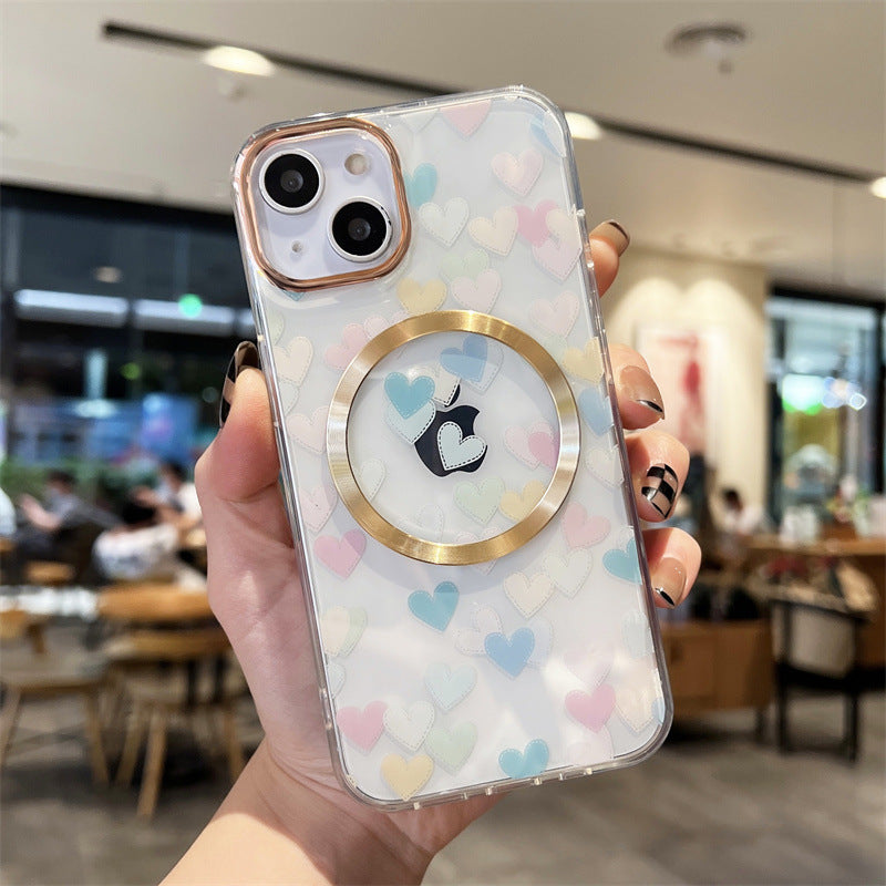 Cute Love Heart for Magsafe Magnetic Wireless Charging Compatible with iPhone Case