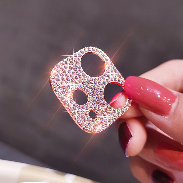Luxury Diamond Plating Compatible with iPhone Camera Protectors