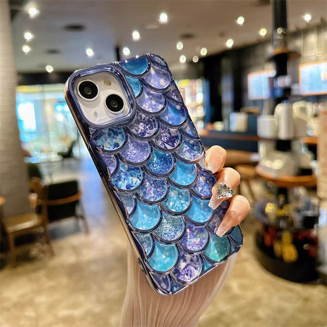 Luxury Glitter Mermaid Fish Scale Pattern Compatible with iPhone Case