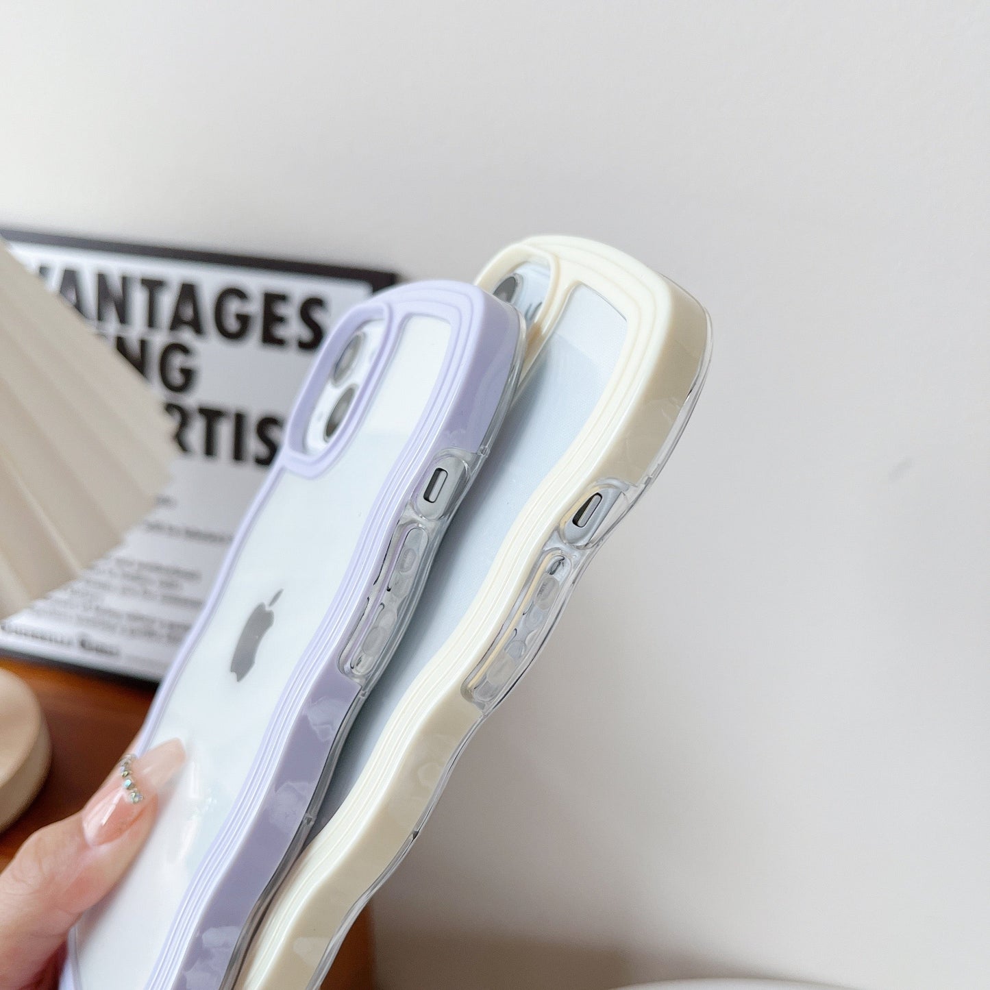 Cute Curly Wave Frame Shape Shockproof Soft Compatible with iPhone Case