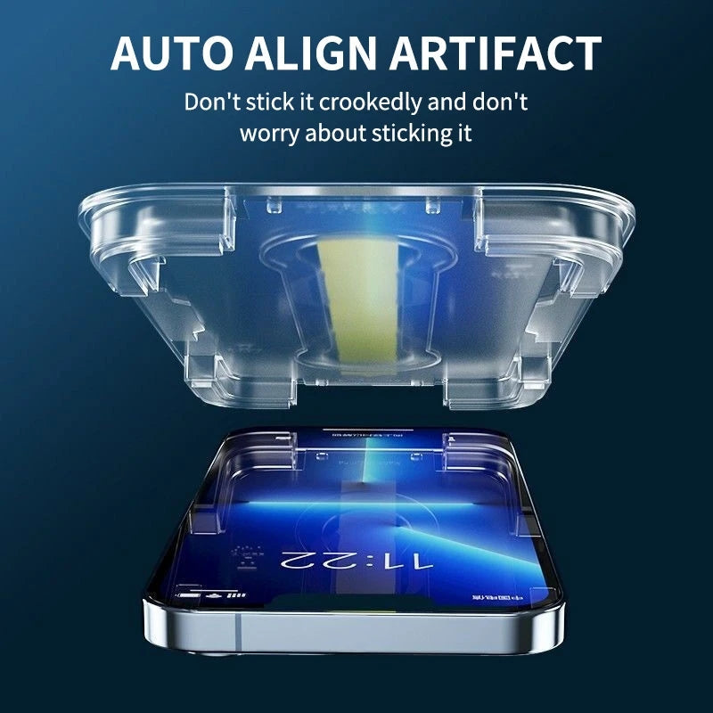 2PCS Tempered Glass Fast installation Compatible with iPhone Screen Protectors