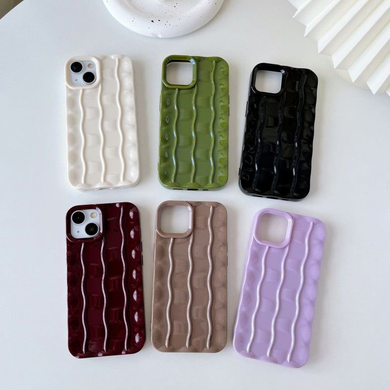 3D Curly Water Ripple Wave Pattern Compatible with iPhone Case