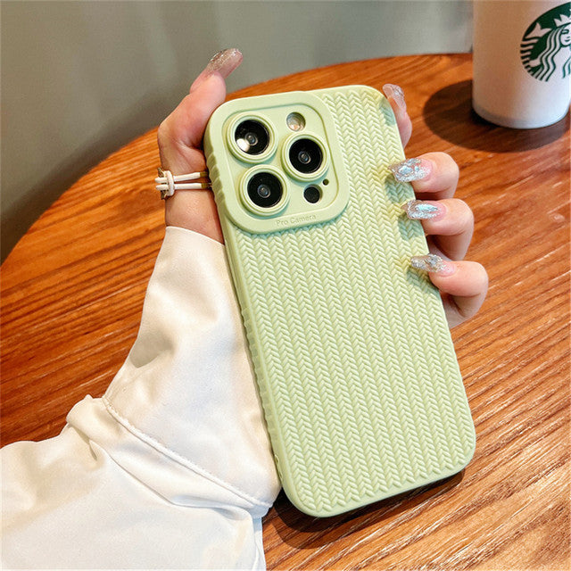 Weave Pattern Matte Compatible with iPhone Case