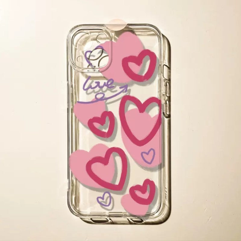 Cute Love Heart Compatible with iPhone Case