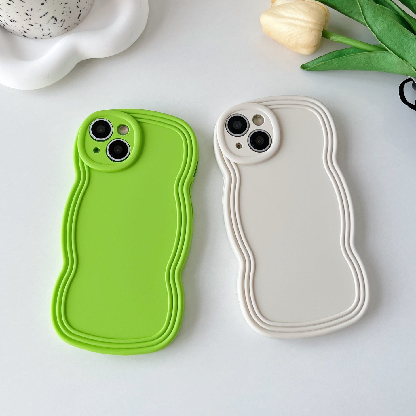 Wave Frame Shockproof Soft Silicone Compatible with iPhone Case