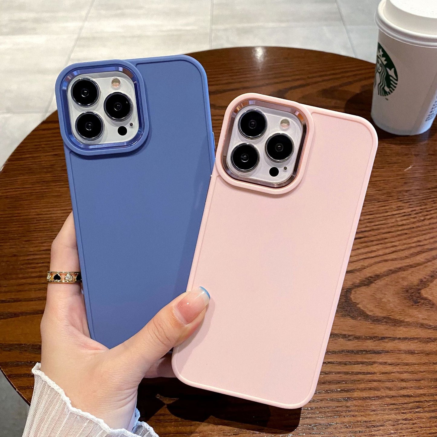 Plating TPU Metal Lens Compatible with iPhone Case