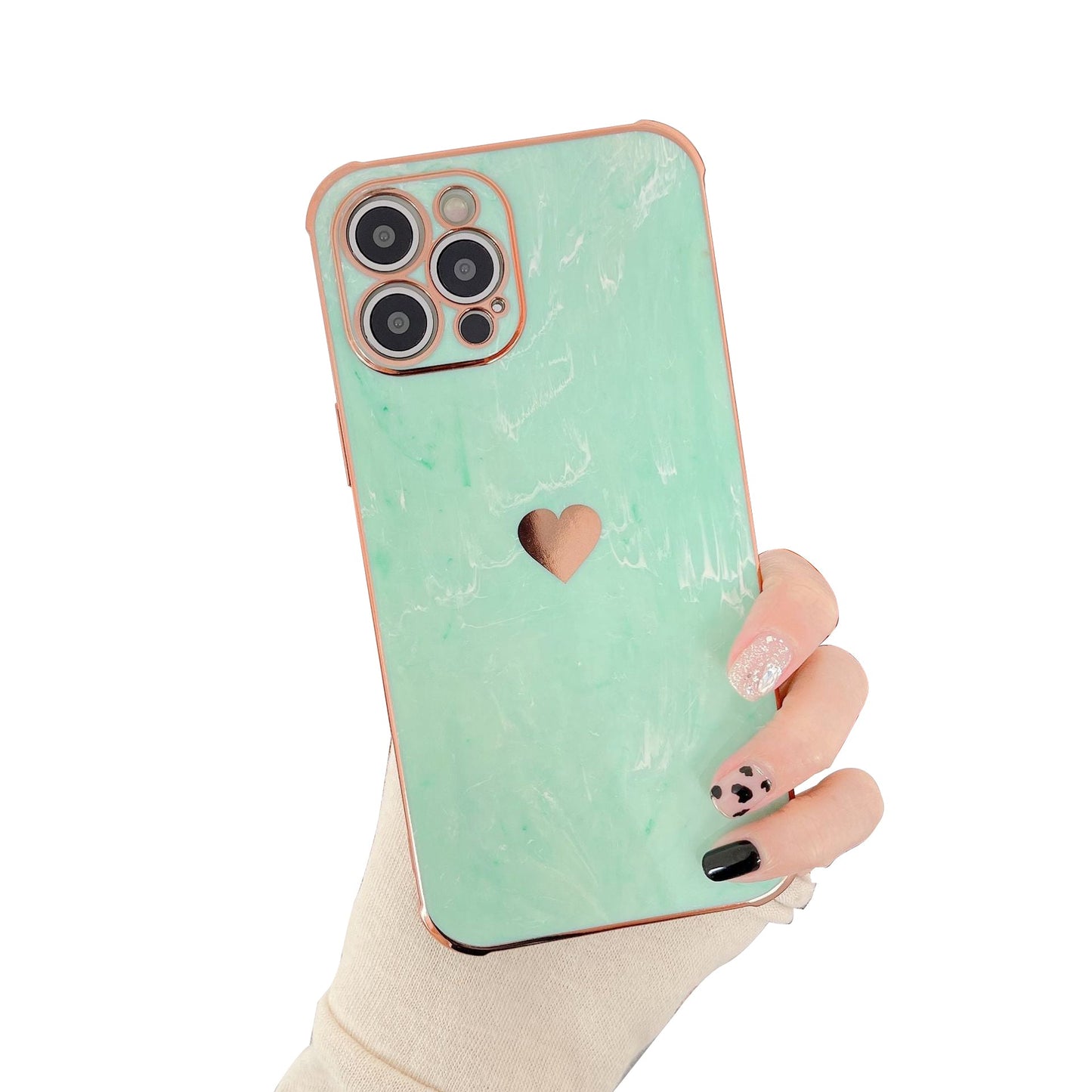 Marble Love Heart Soft Compatible with iPhone Case