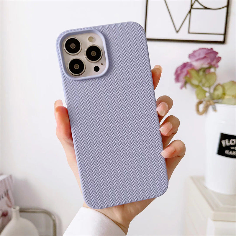 Candy Solid Color Weave Pattern Compatible with iPhone Case