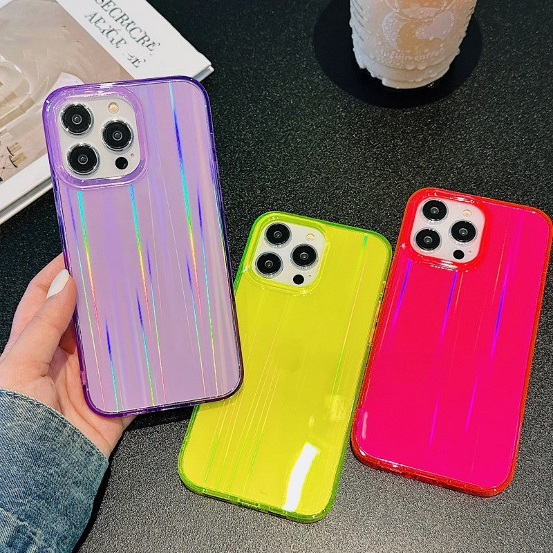 Fluorescent Color Laser Aurora Compatible with iPhone Case