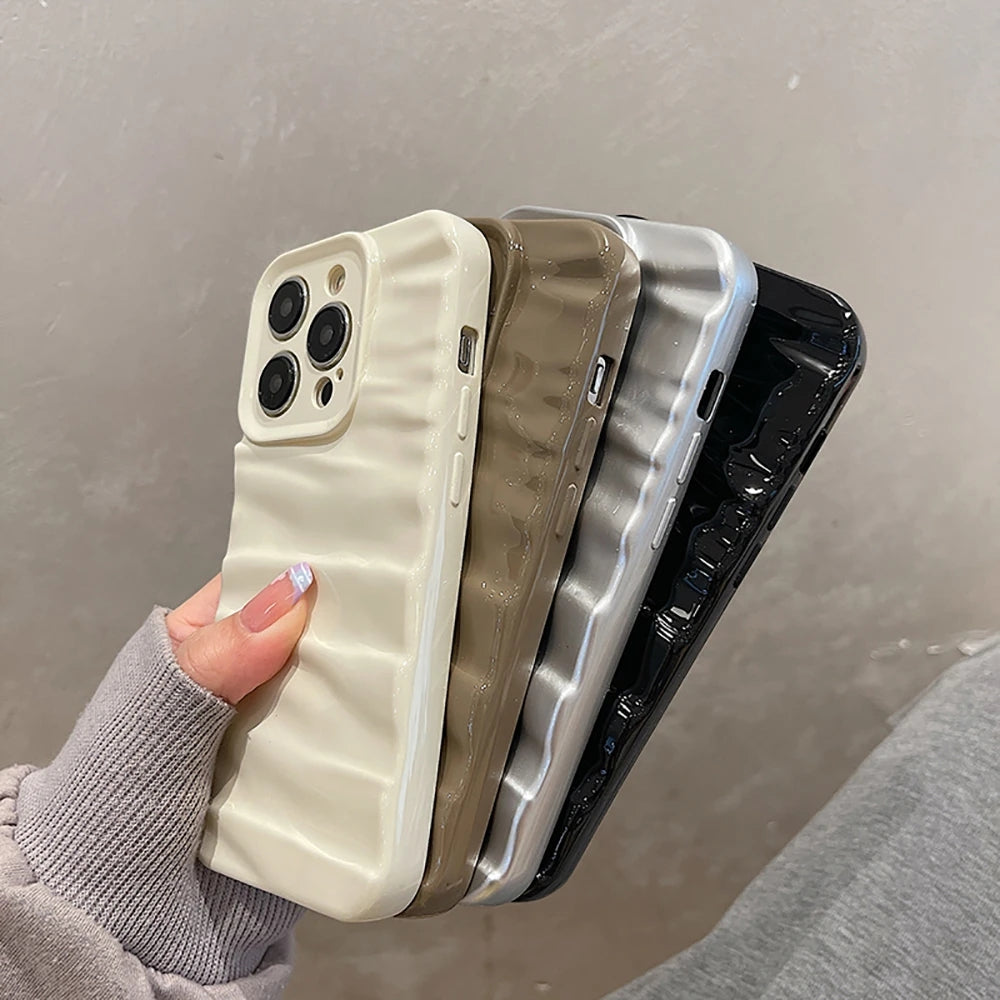 3D Water Ripple Pattern Shockproof Compatible with iPhone Case