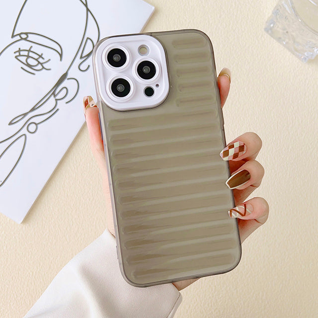 3D Stripe Silicone Transparent Compatible with iPhone Case