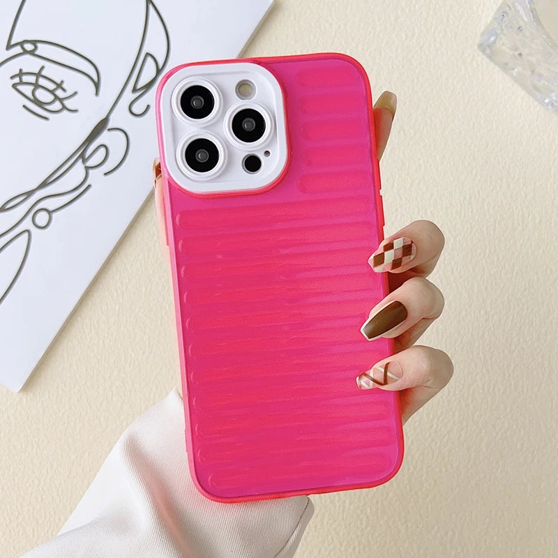 3D Stripe Silicone Transparent Compatible with iPhone Case