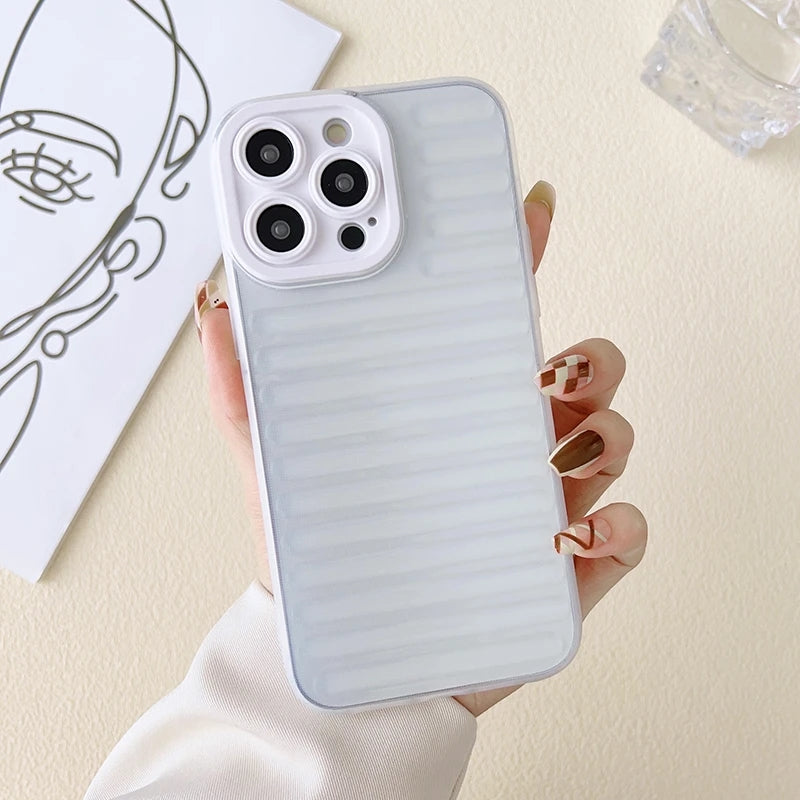 3D Stripe Silicone Transparent Compatible with iPhone Case
