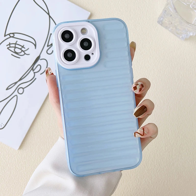 3D Stripe Silicone Transparent Compatible with iPhone Case