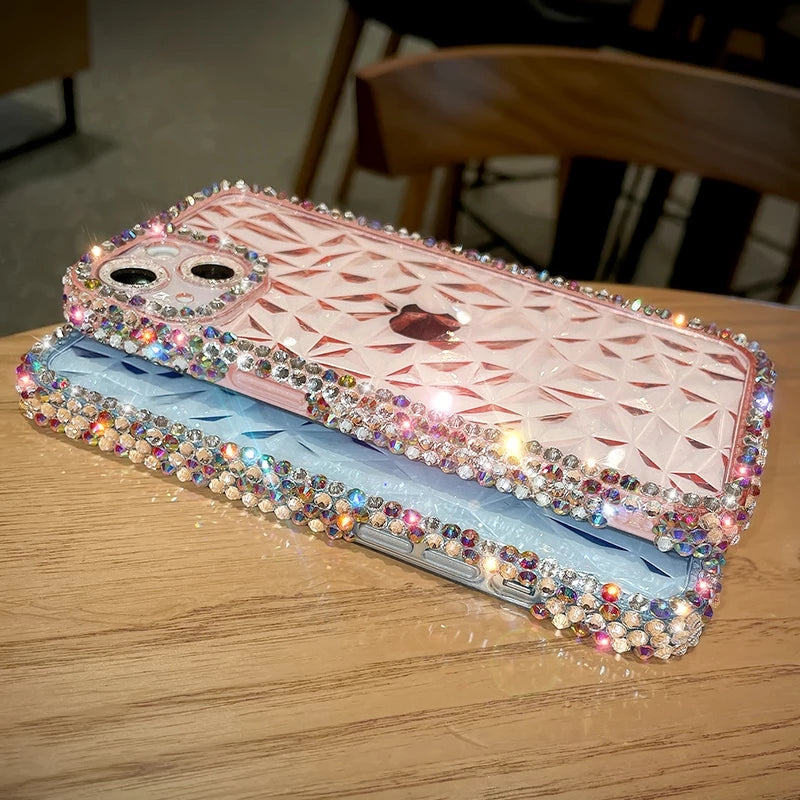 Luxury Glitter Bling Sparkling Diamond Crystal Transparent Compatible with iPhone Case