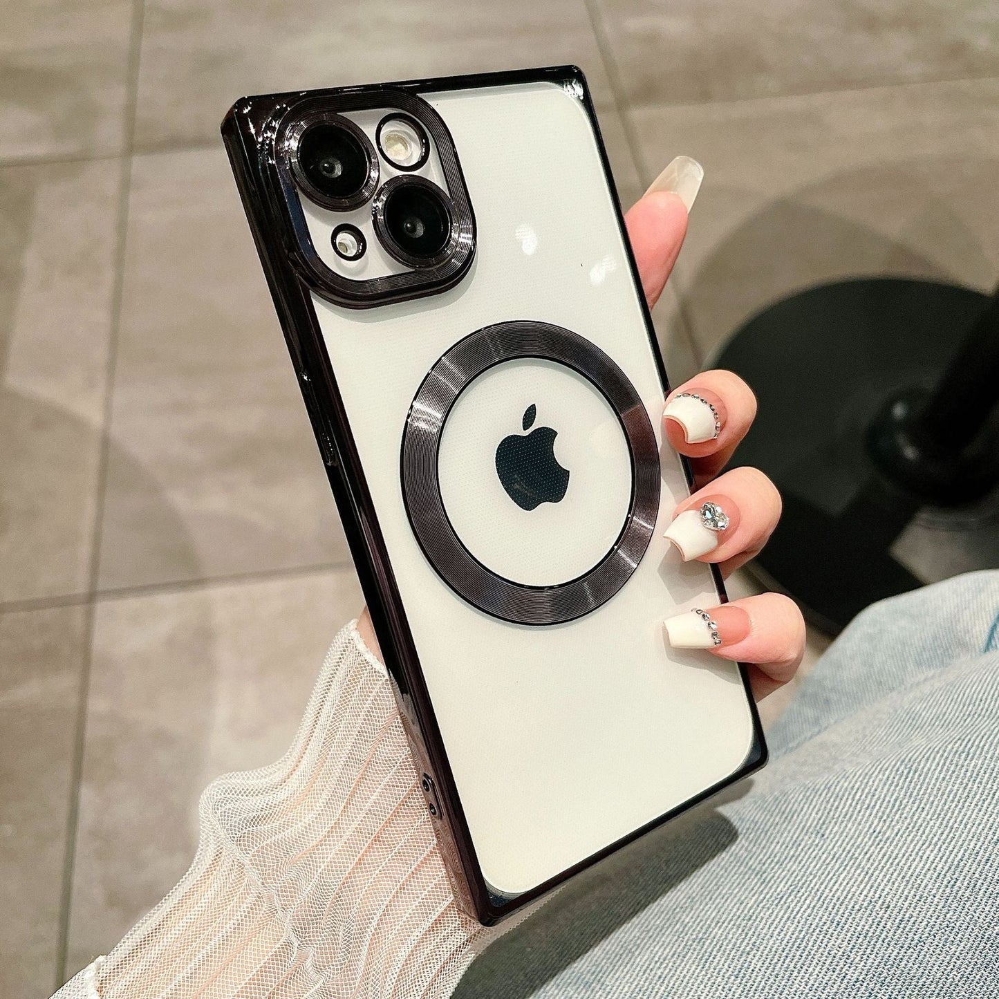 Square Plate Clear for Magsafe Magnetic Wireless Charging Compatible with iPhone Case