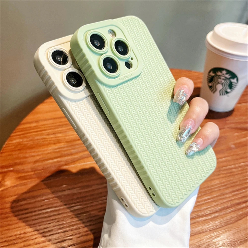 Weave Pattern Matte Compatible with iPhone Case