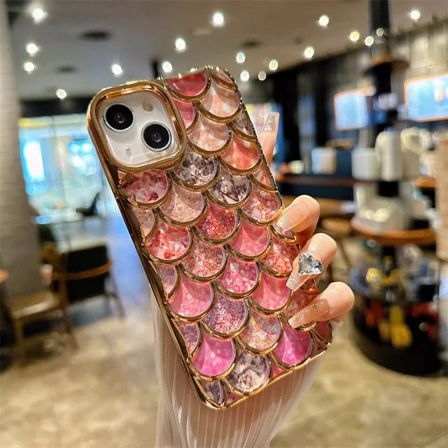 Luxury Glitter Mermaid Fish Scale Pattern Compatible with iPhone Case