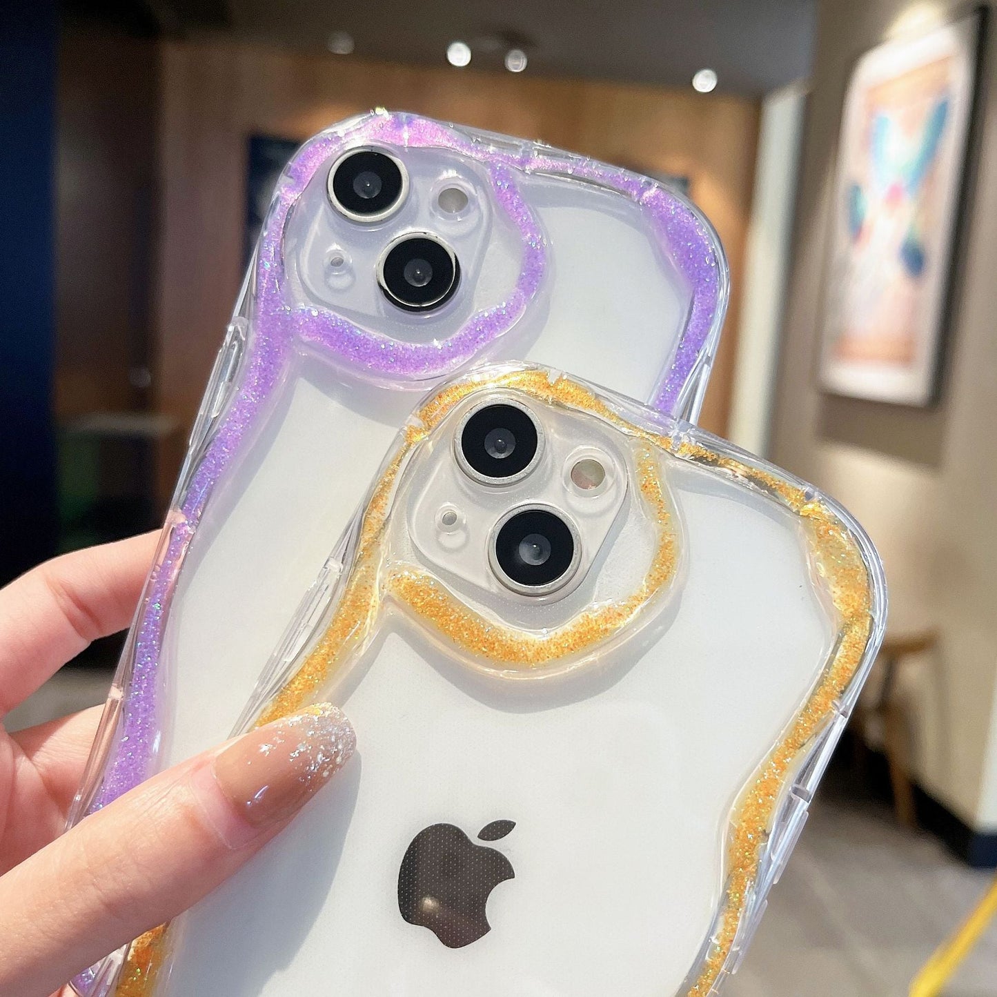 Luminous Twist Edge Transparent Compatible with iPhone Case