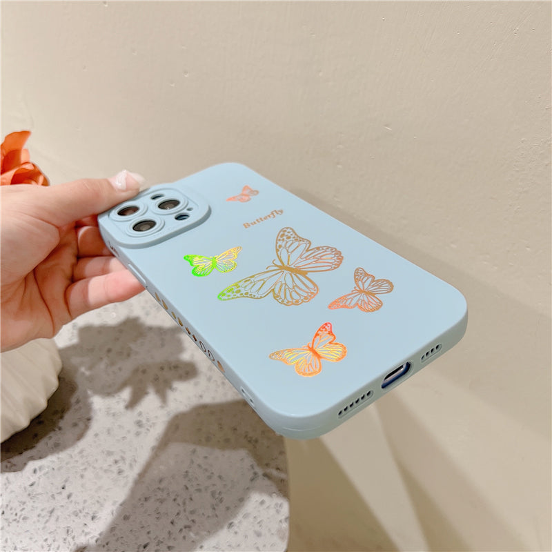 Laser Colorful Butterfly Compatible with iPhone Case