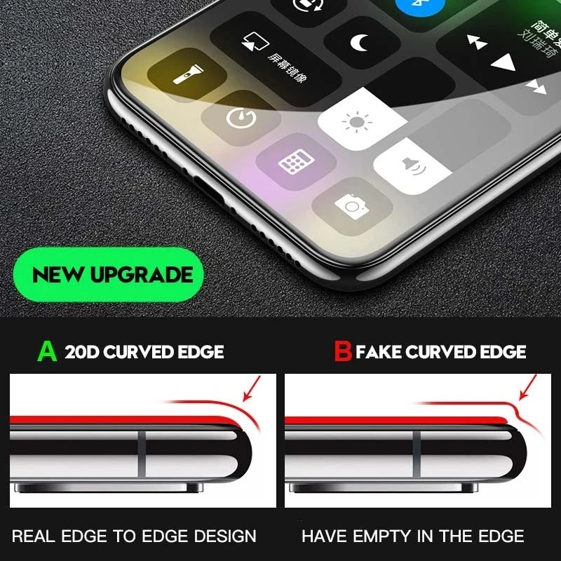 20D Full Cover Tempered Glass Compatible with iPhone Screen Protectors
