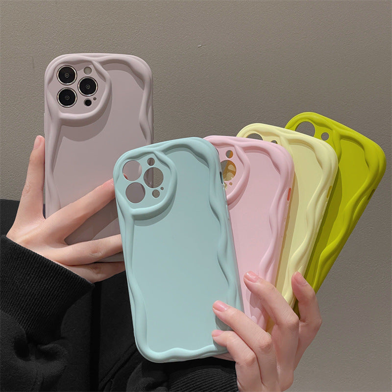 Curly Wavy Frame Candy Color Compatible with iPhone Case