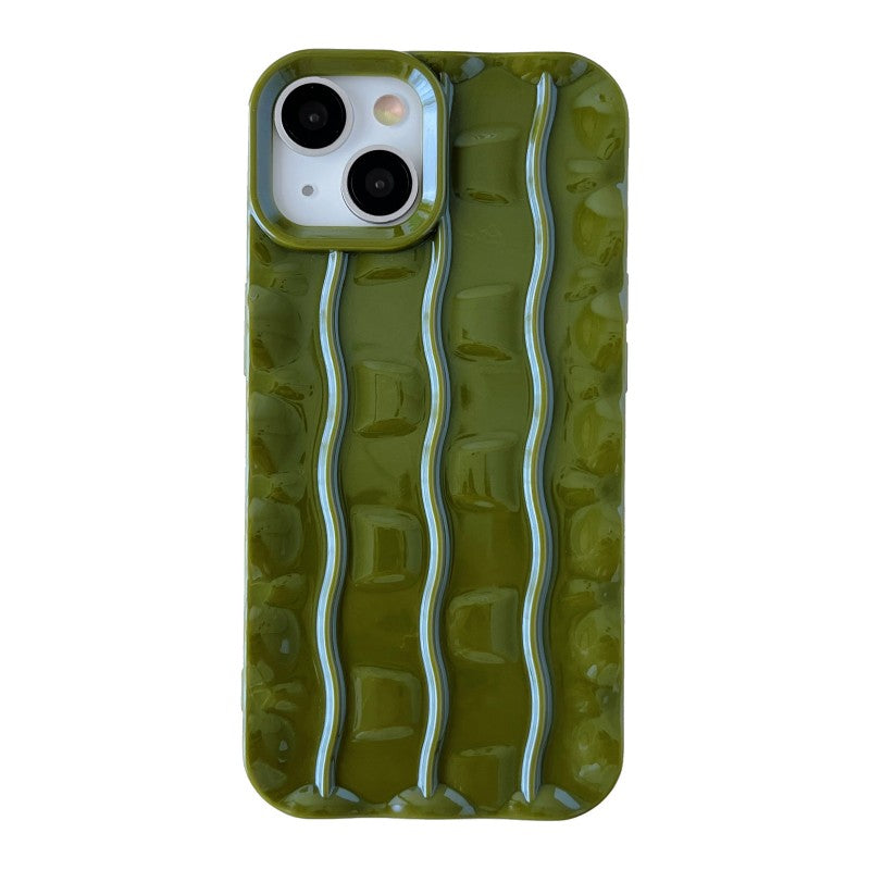 3D Curly Water Ripple Wave Pattern Compatible with iPhone Case