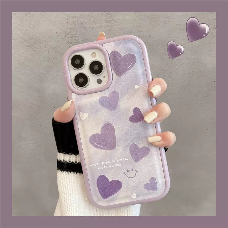 Graffiti Love Heart Smile Face Shockproof Compatible with iPhone Case