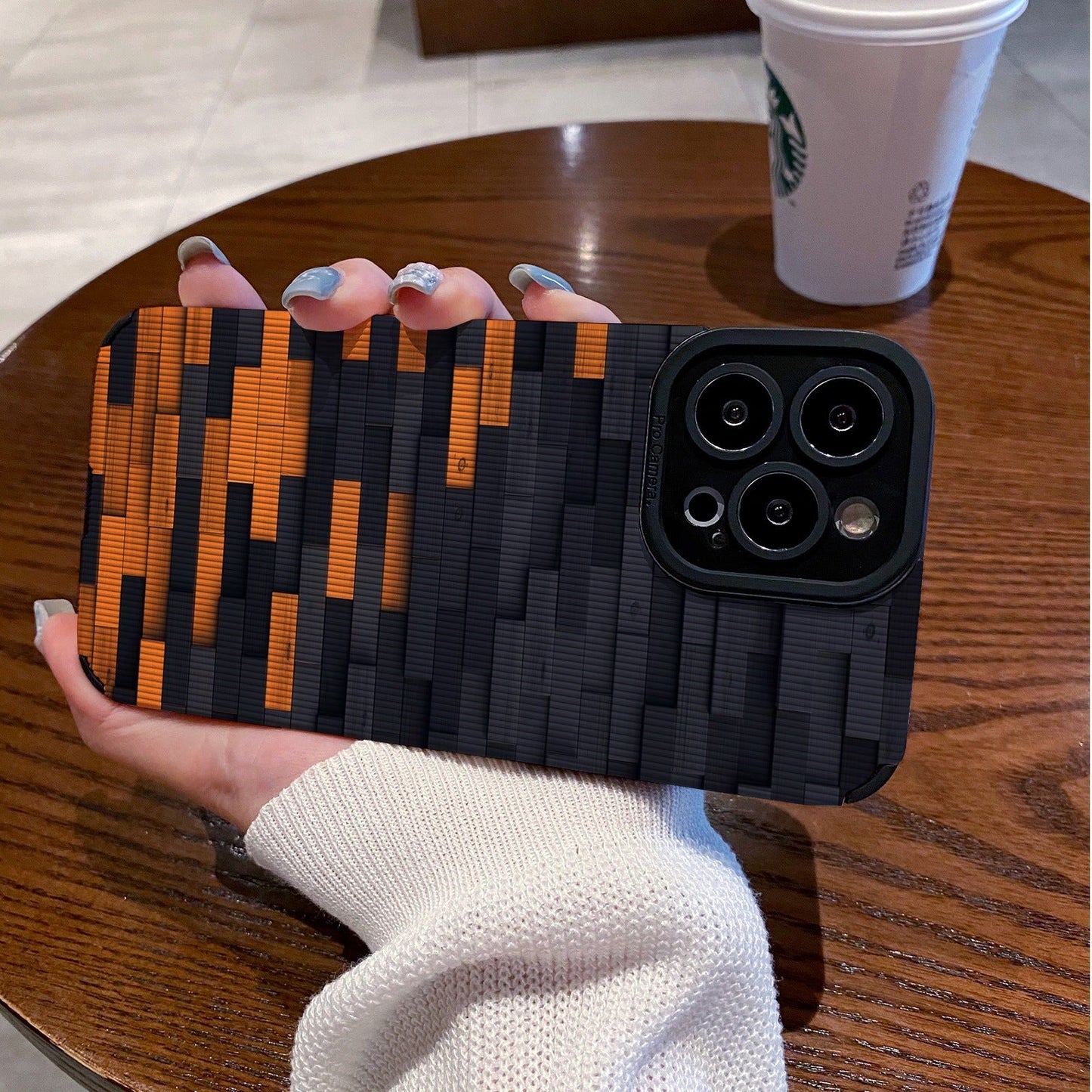 Black Orange Bricks Compatible with iPhone Case