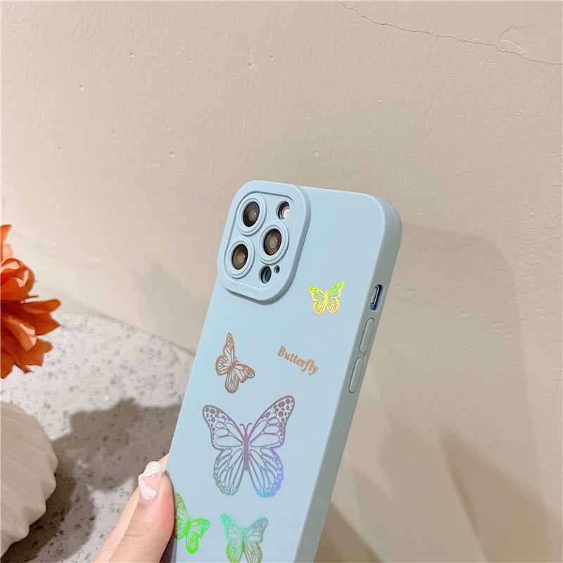 Laser Colorful Butterfly Compatible with iPhone Case