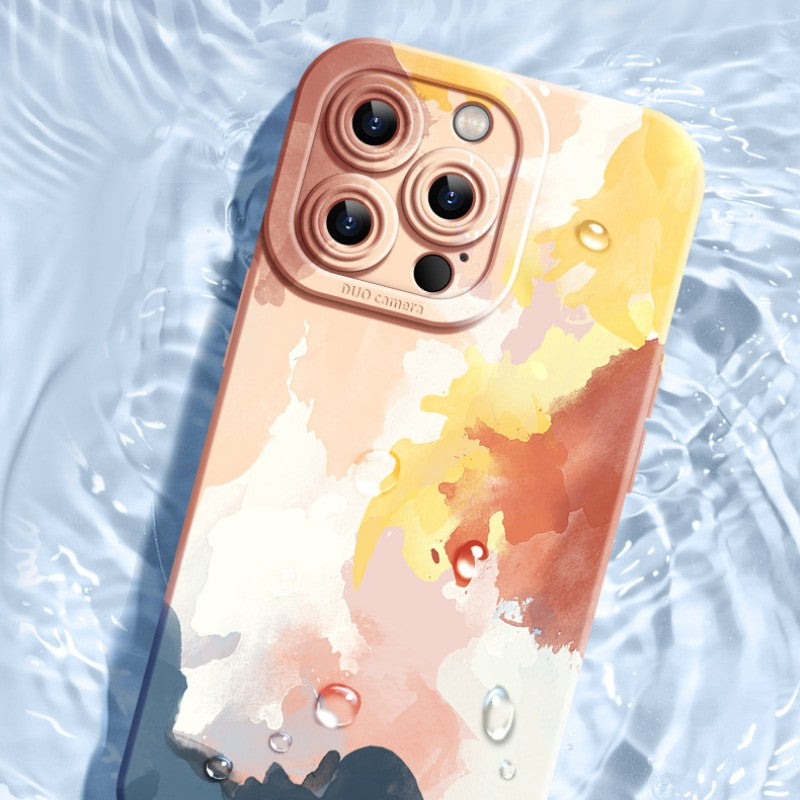 Cute Painting Color Silicone Compatible with iPhone Case