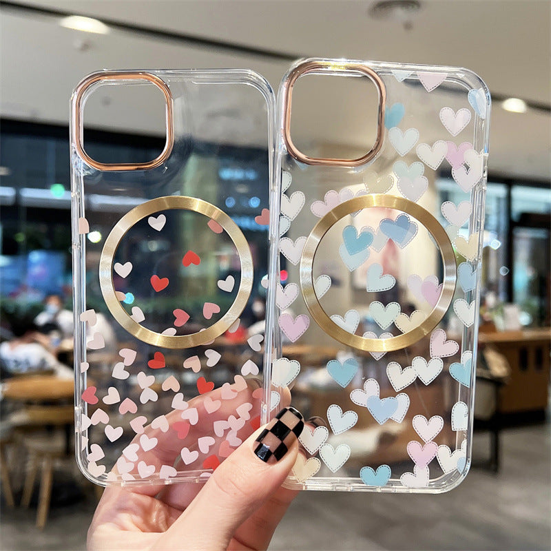 Cute Love Heart for Magsafe Magnetic Wireless Charging Compatible with iPhone Case
