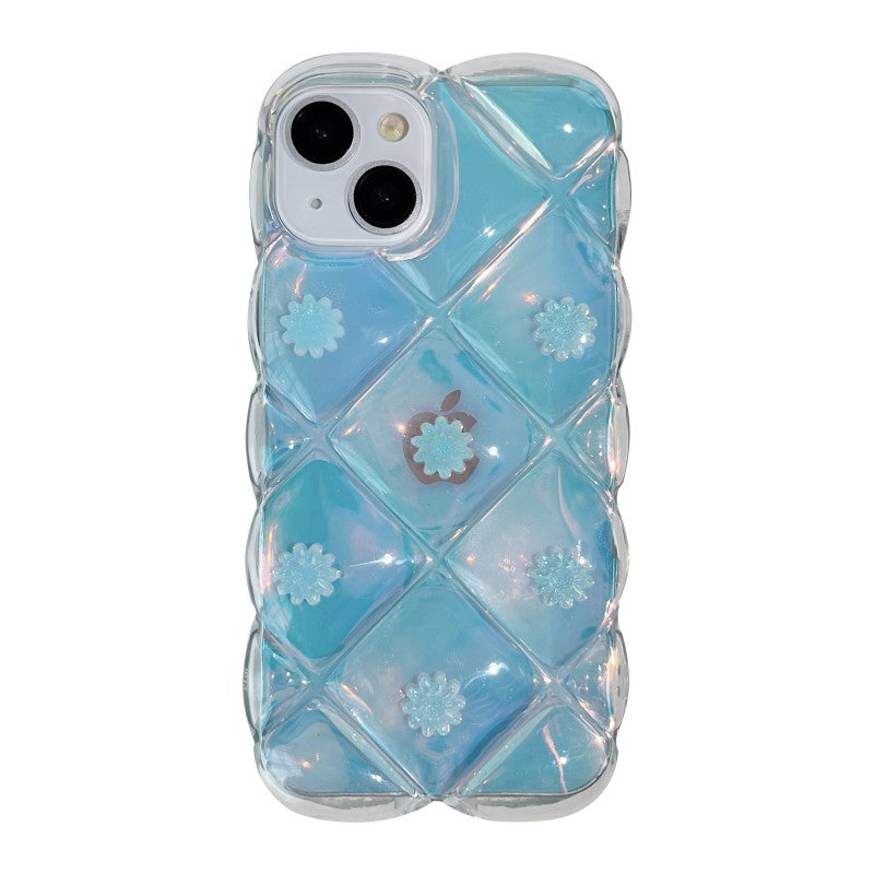 Luxury Laser 3D Flower Floral Clear Compatible with iPhone Case
