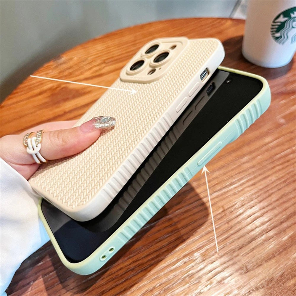 Weave Pattern Matte Compatible with iPhone Case