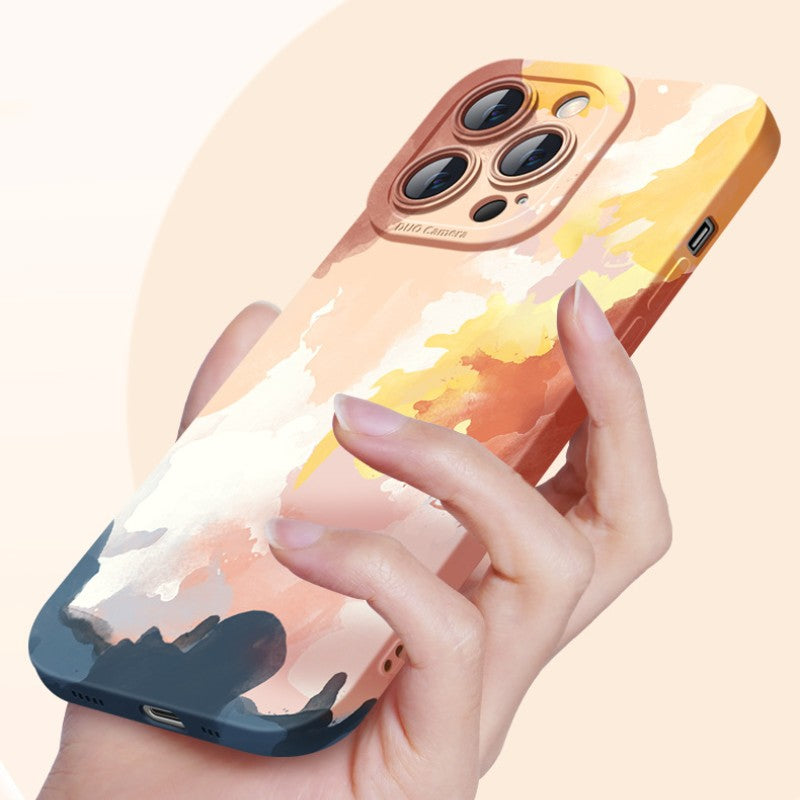 Cute Painting Color Silicone Compatible with iPhone Case